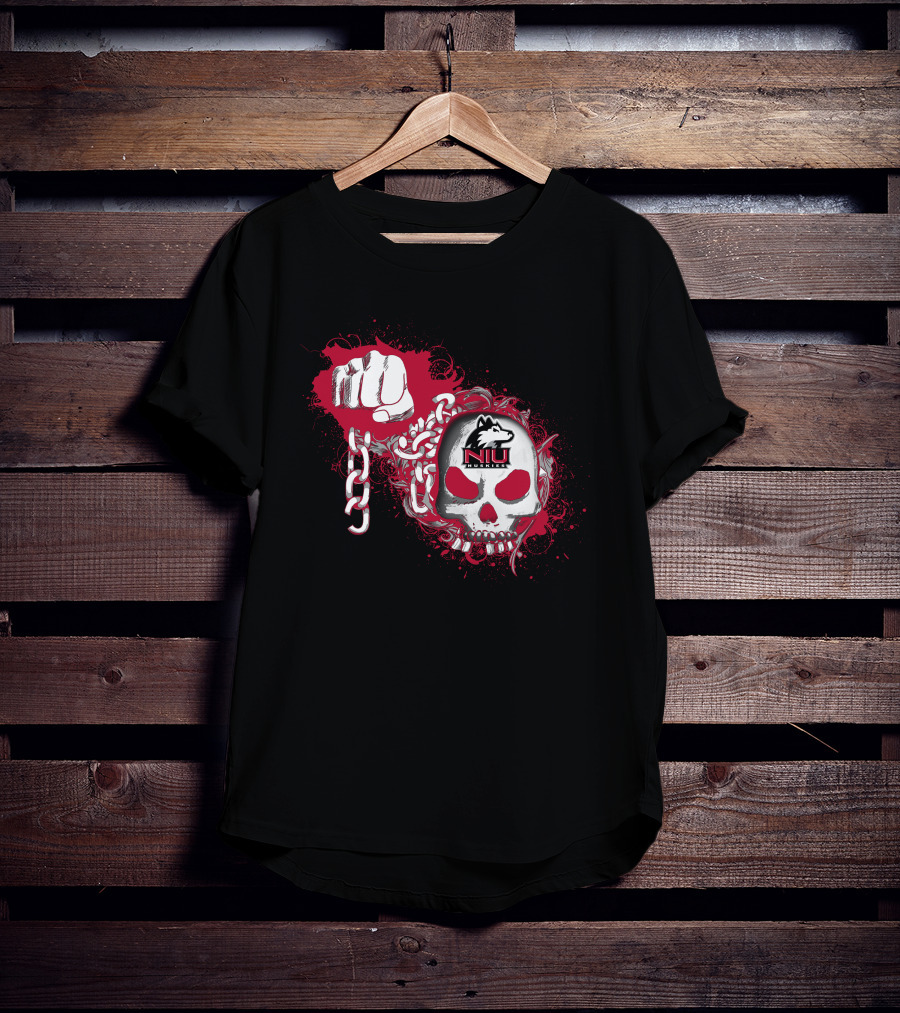 Northern Illinois Huskies Skull And Chains T-Shirt