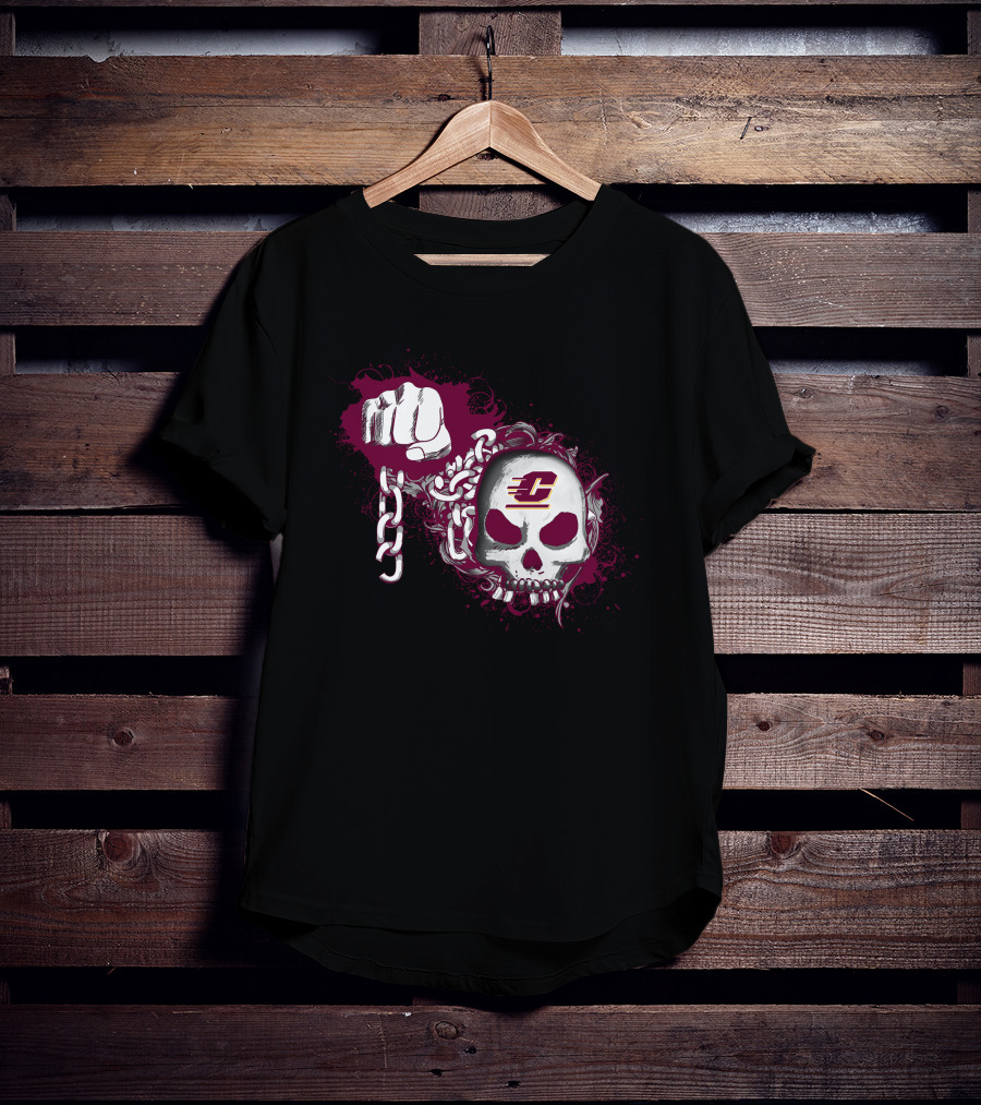 Central Michigan Chippewas Skull And Chain T-Shirt