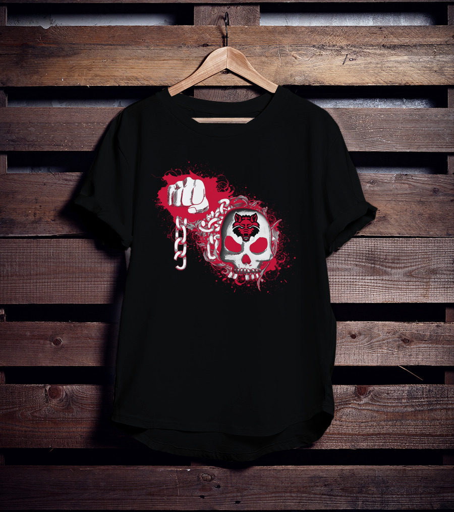 Arkansas State Red Wolves Skull And Chain T-Shirt