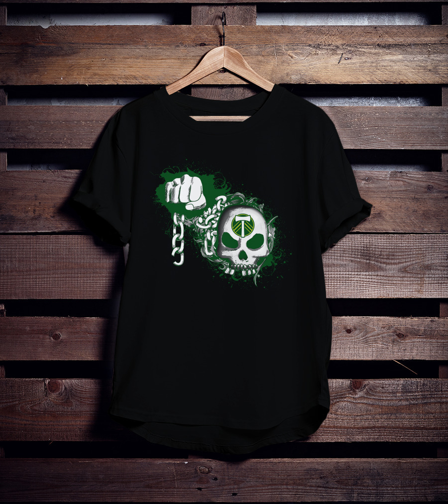 Portland Timbers Fist Chain Skull T-Shirt