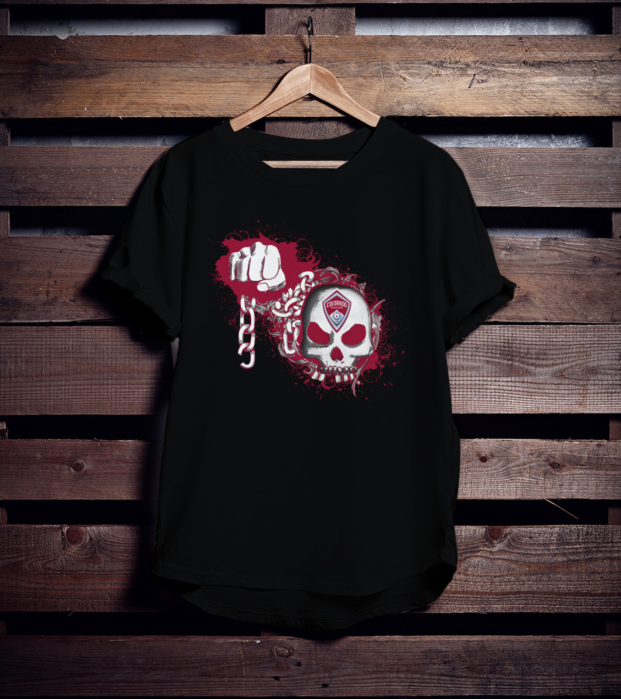 Colorado Rapids Skull Logo And Chain T-Shirt