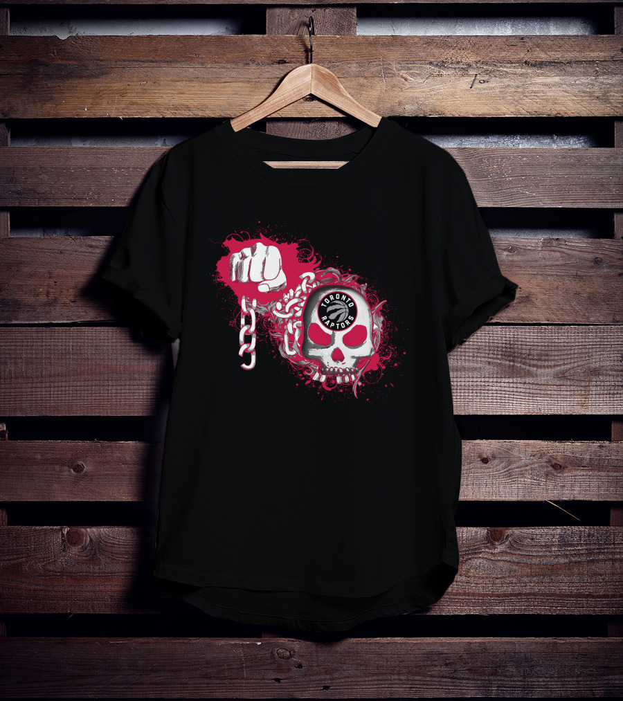 Toronto Raptors Skull Fist And Chains T-Shirt