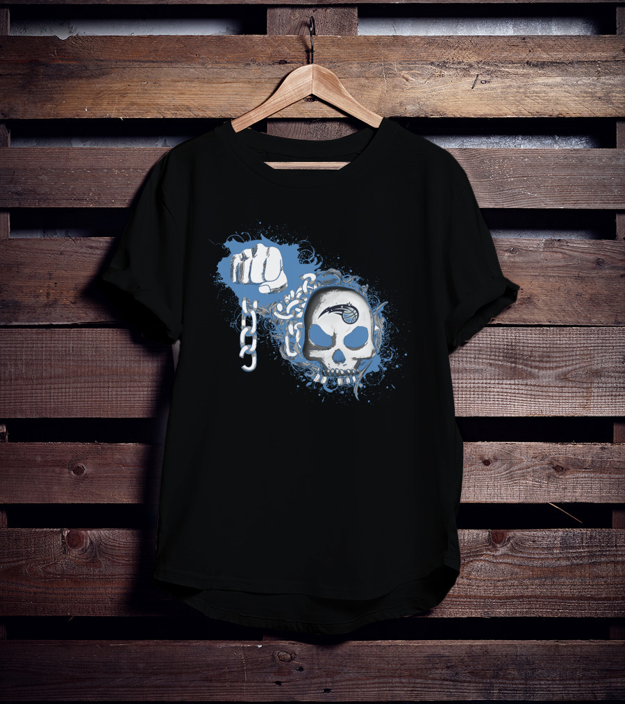 Orlando Magic Skull Logo With Fist And Chain T-Shirt