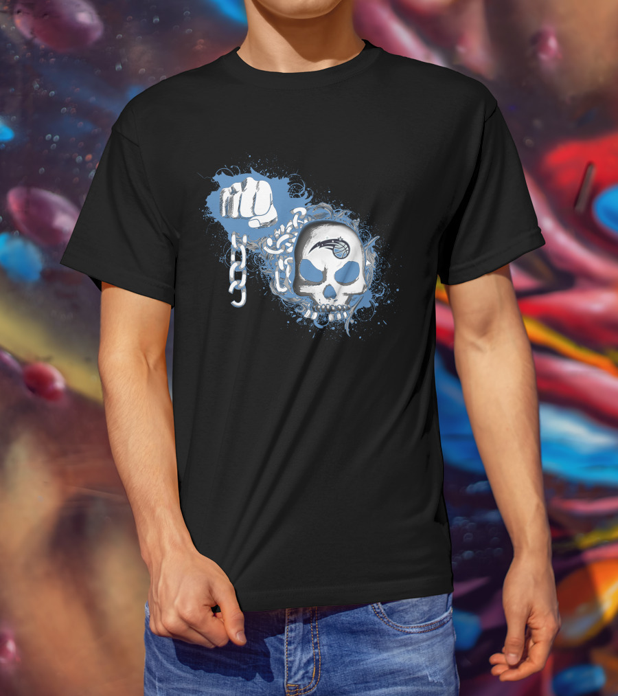 Orlando Magic Skull Logo With Fist And Chain T-Shirt