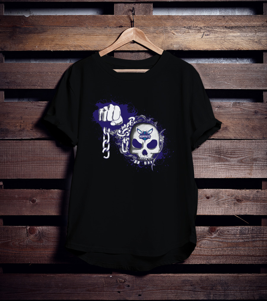 Charlotte Hornets Skull And Chains 209 T-Shirt