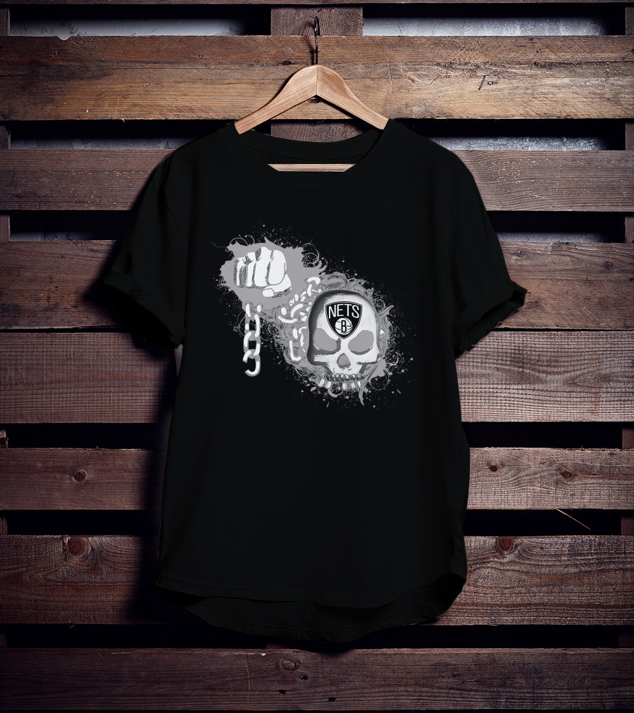 Brooklyn Nets Skull And Chains T-Shirt