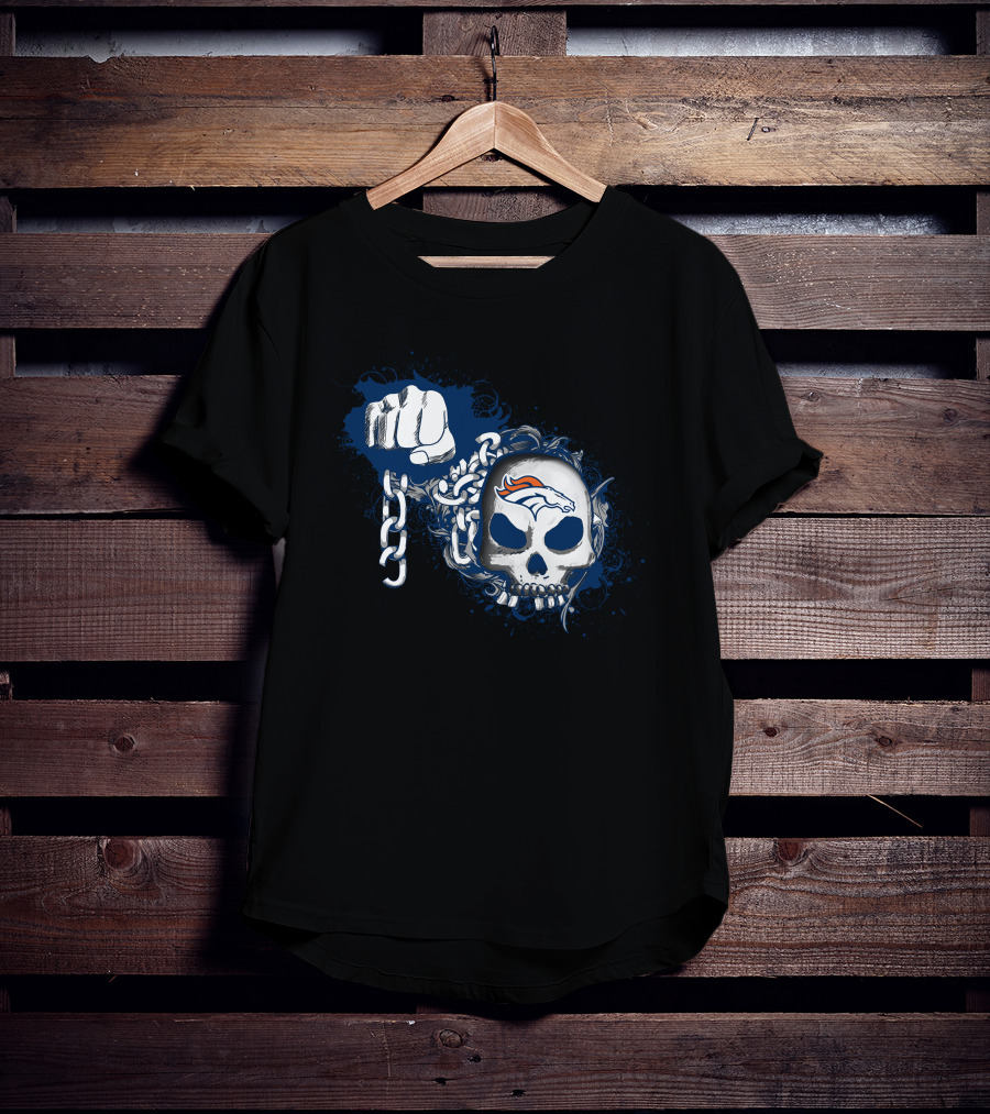Denver Broncos Skull Chain T-Shirt