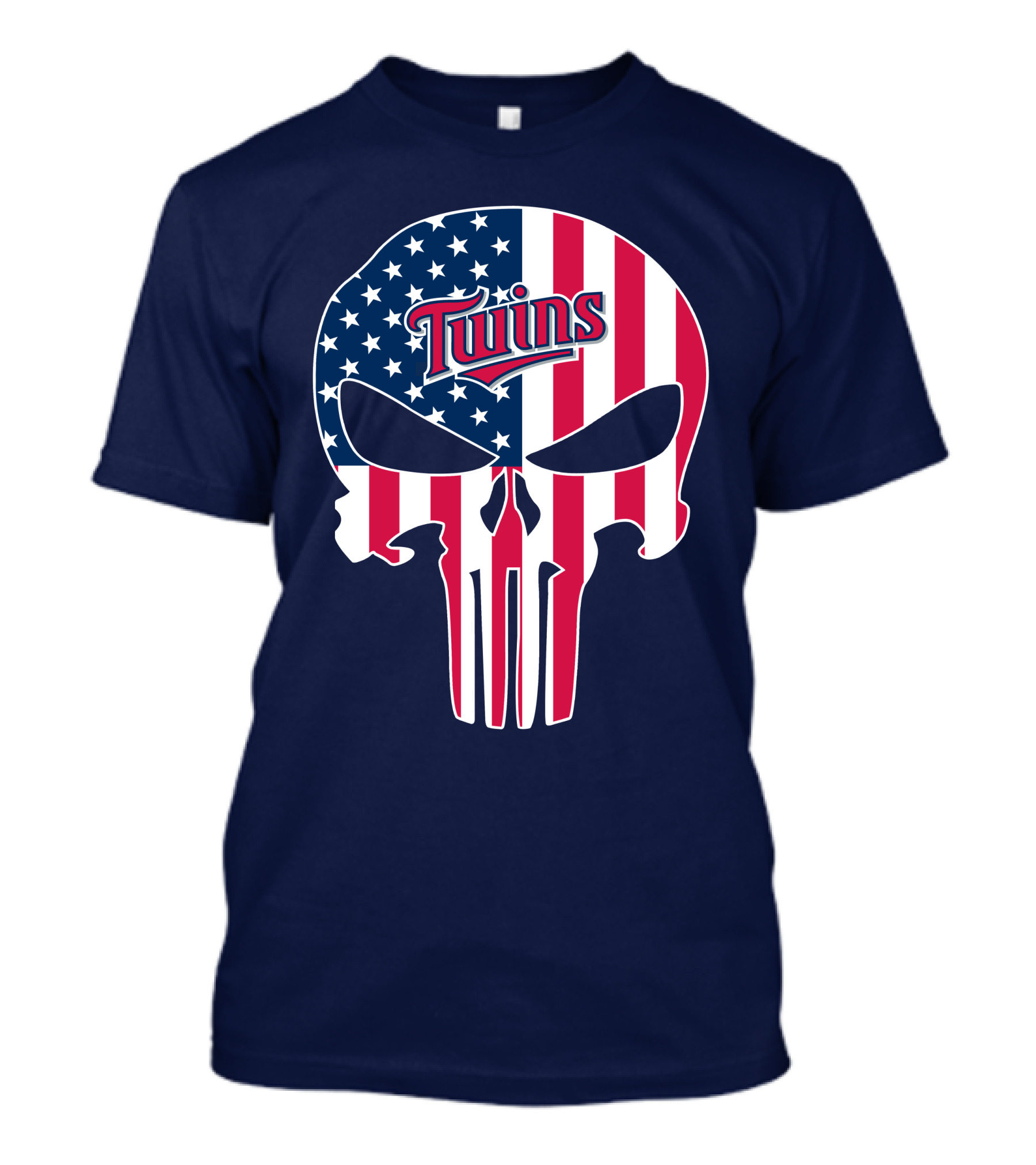 Twins American Flag Punisher Skull T-Shirt