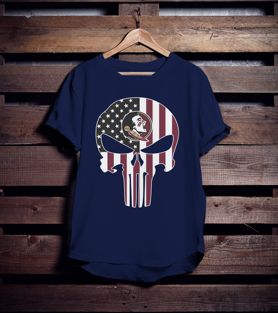 Florida State Seminoles American Flag The Punisher T-Shirt