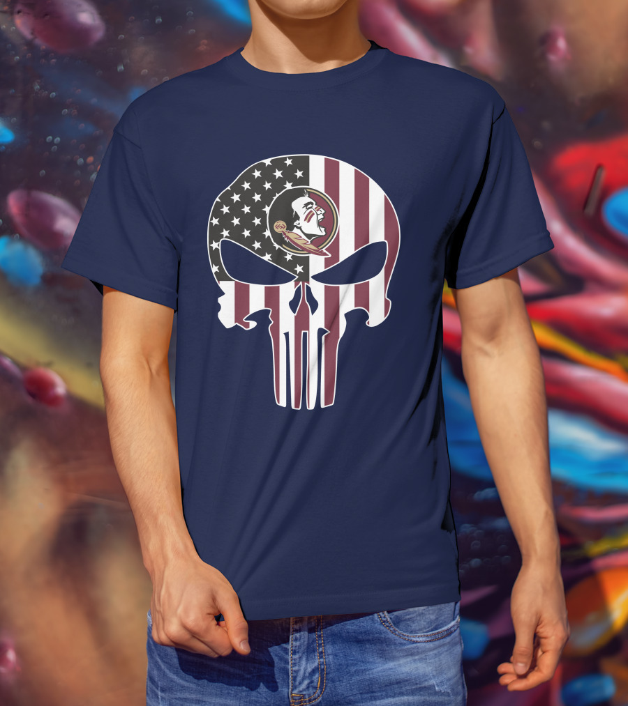 Florida State Seminoles American Flag The Punisher T-Shirt