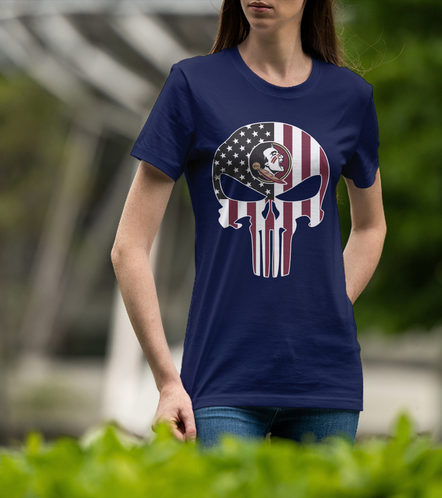 Florida State Seminoles American Flag The Punisher T-Shirt