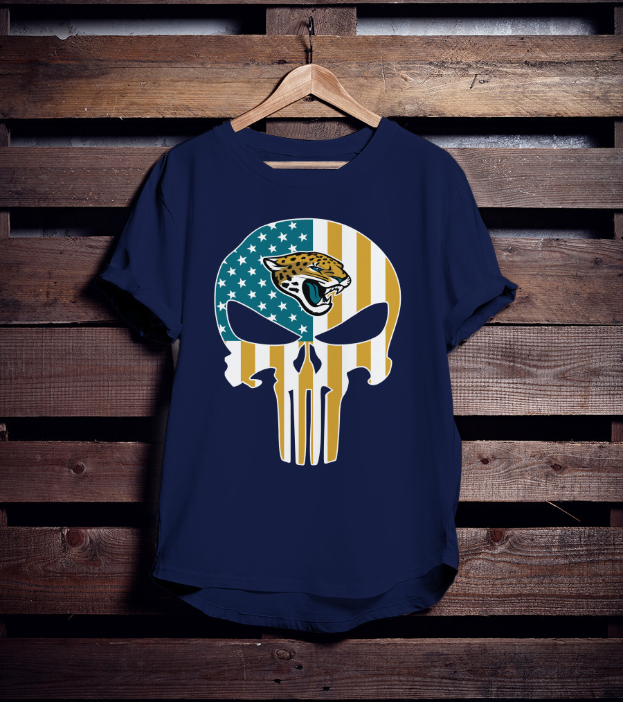 Jacksonville Jaguars The Punisher American Flag Logo 18 T-Shirt