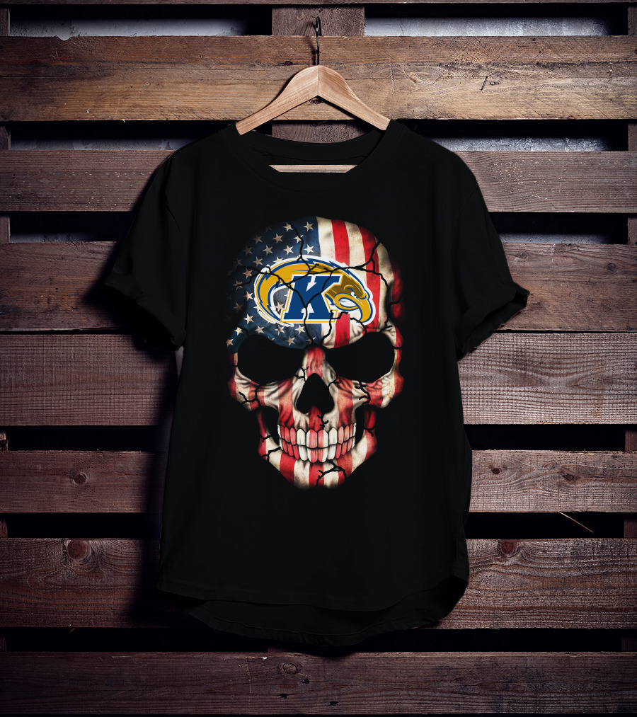 Kent State Golden Flashes American Flag Skull T-Shirt
