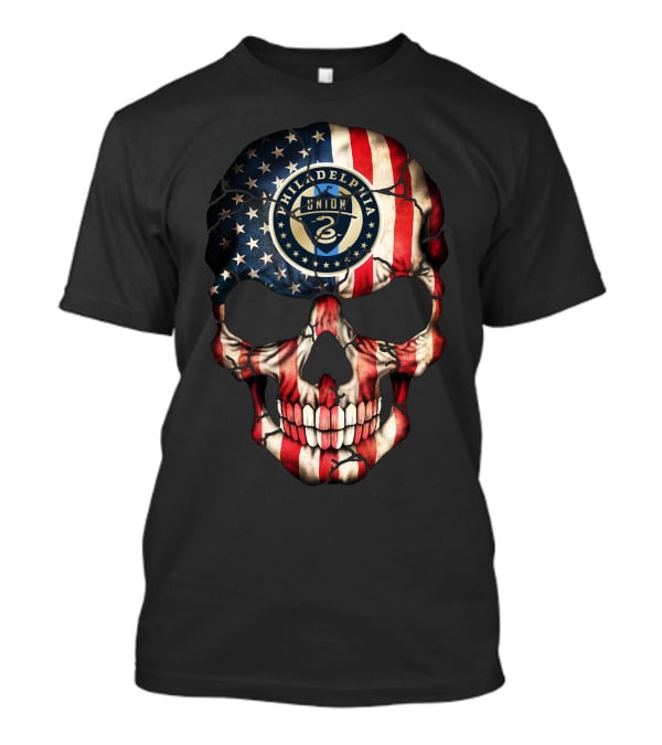 Philadelphia Union American Flag Skull T-Shirt