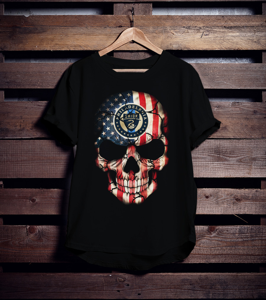 Philadelphia Union American Flag Skull T-Shirt