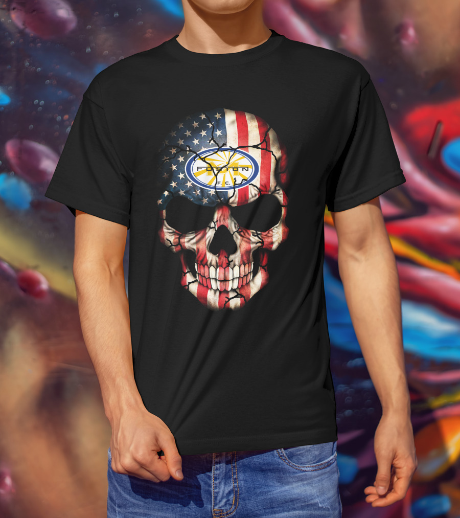 Miami Fusion F.c. Skull American Flag T-Shirt