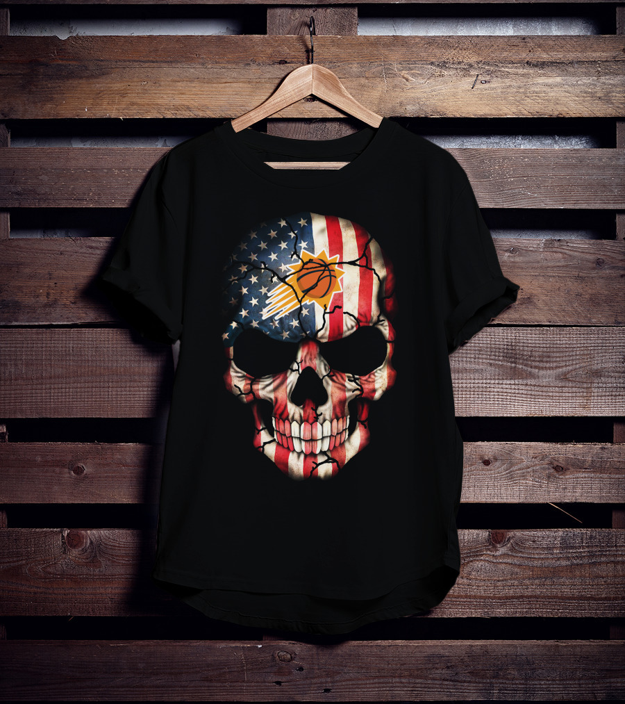 Phoenix Suns American Flag Skull T-Shirt