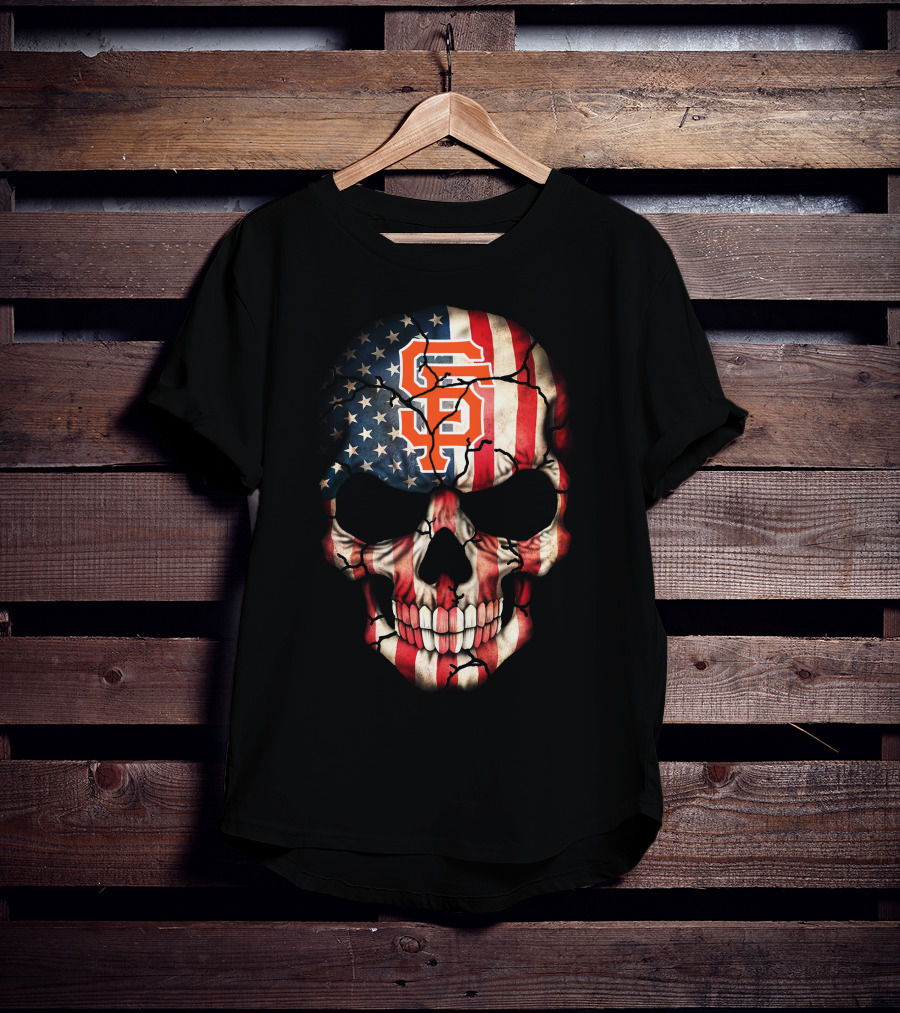 San Francisco Giants American Flag Skull T-Shirt