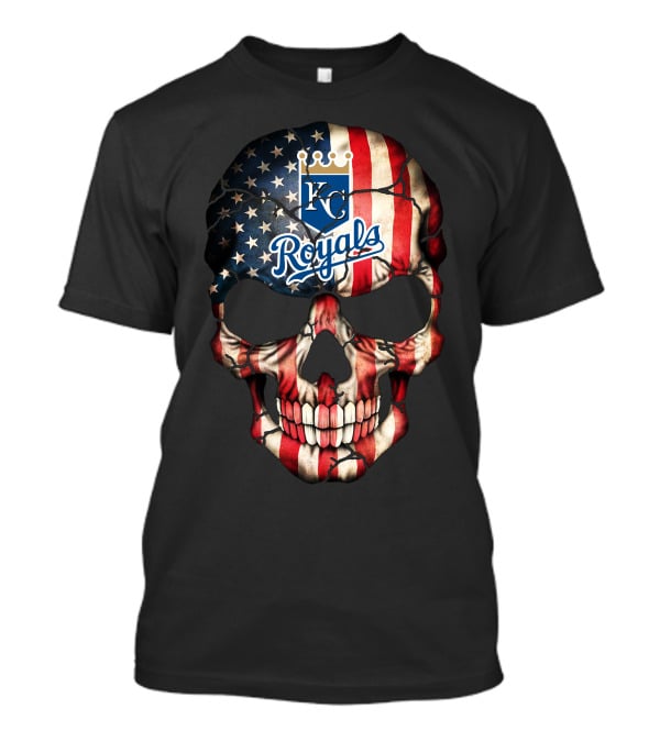 Kansas City Royals American Flag Skull T-Shirt