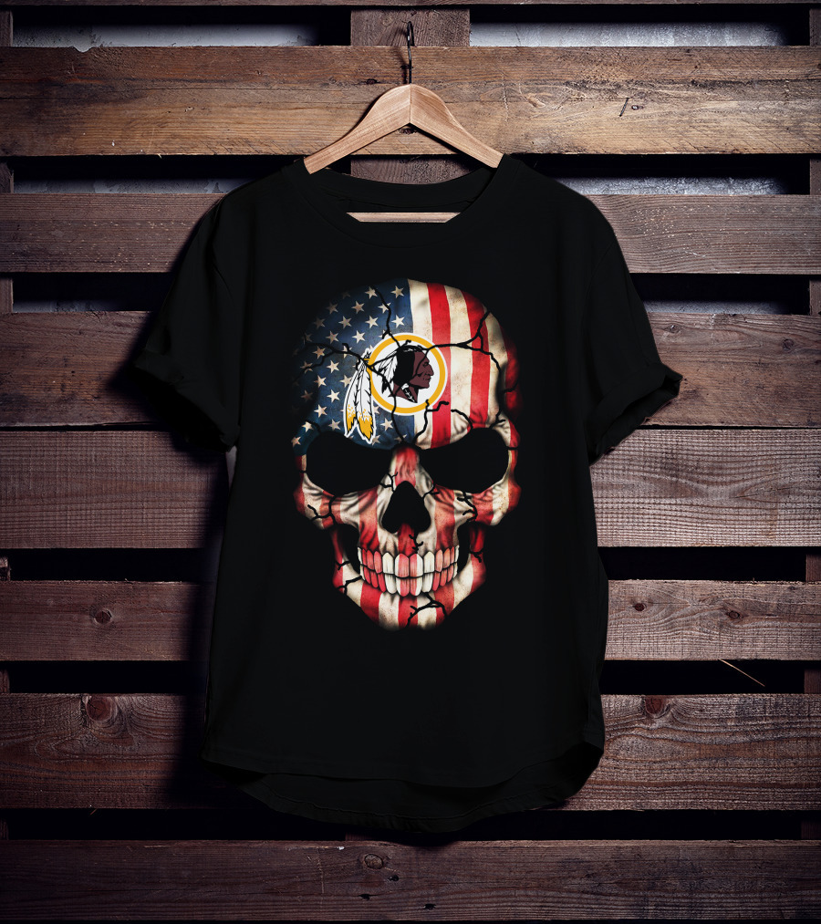 Usa Flag Skull Washington Redskins T-Shirt