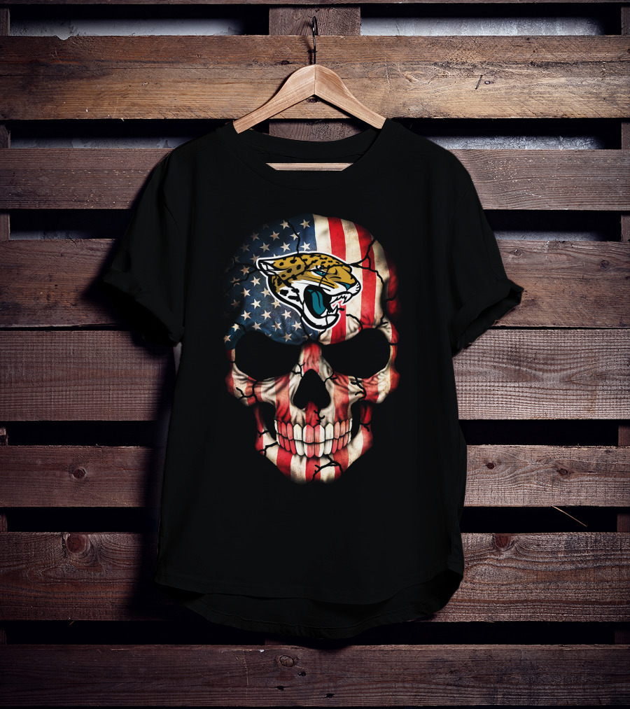 Jacksonville Jaguars American Flag Skull T-Shirt