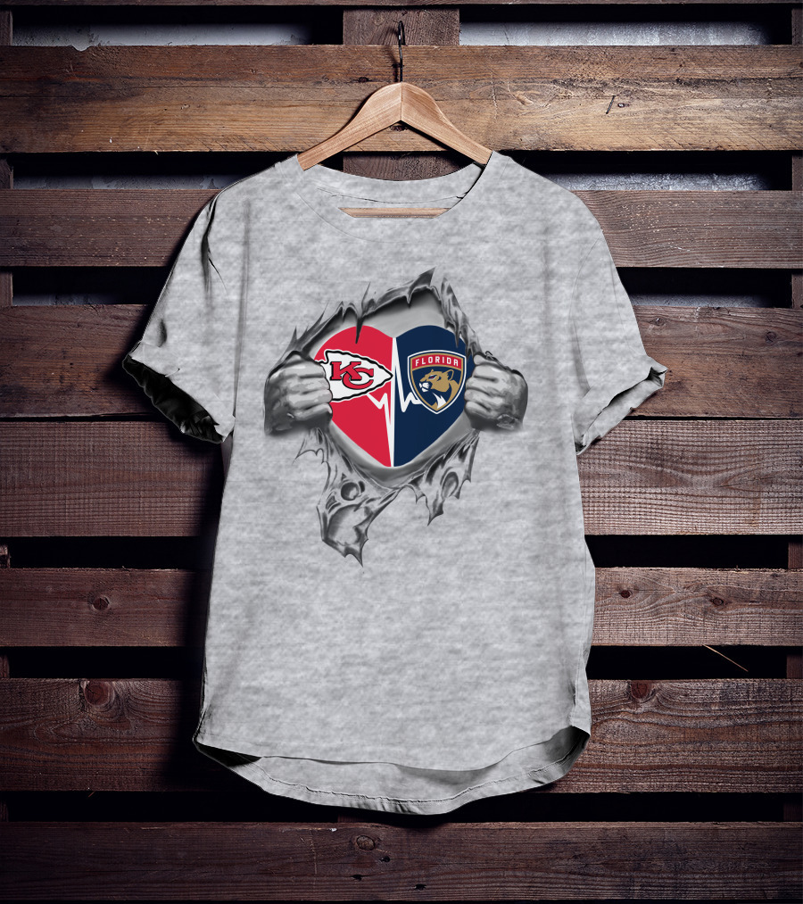 Chiefs Florida Panthers Heartbeat T-Shirt