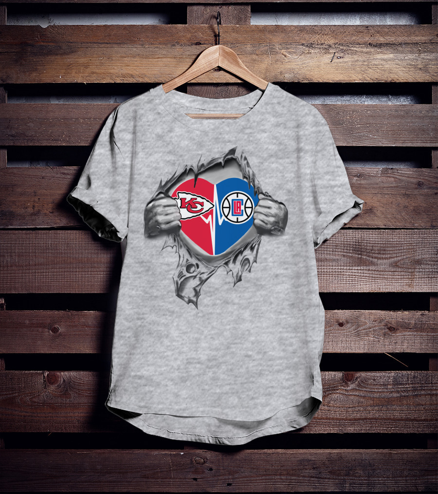 Chiefs La Clippers Heart Fusion Love T-Shirt