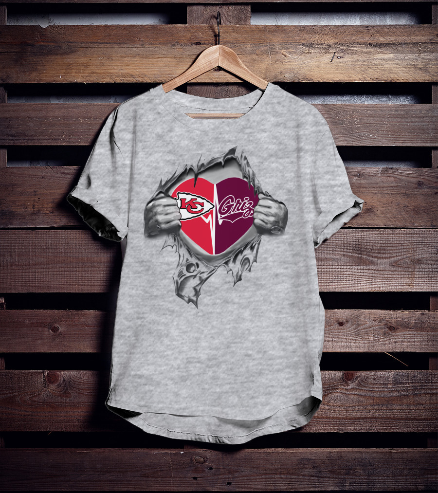 Chiefs Grizzlies Heart Kansas City Montana Passion T-Shirt