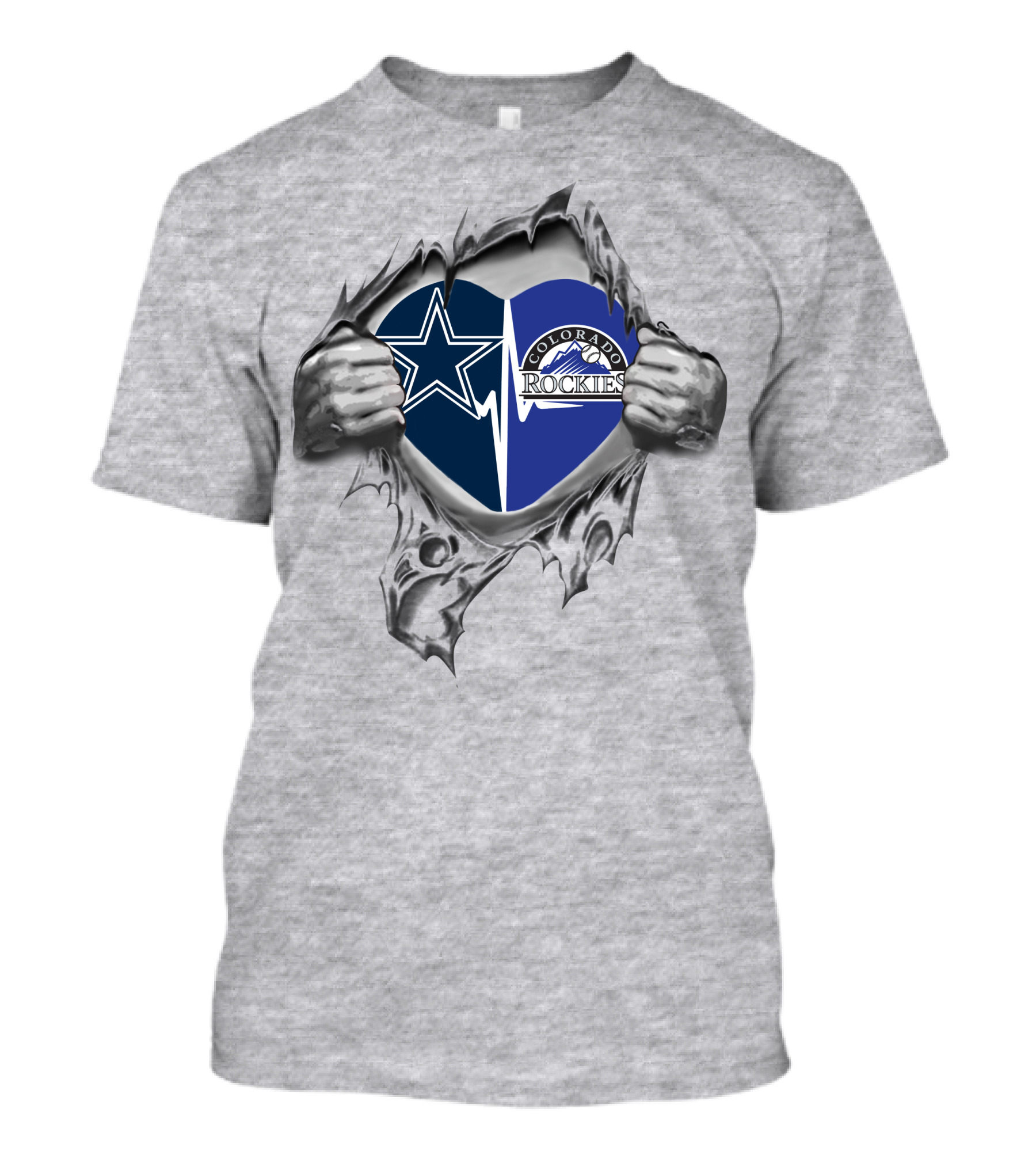Dallas Cowboys And Colorado Rockies Heart T-Shirt