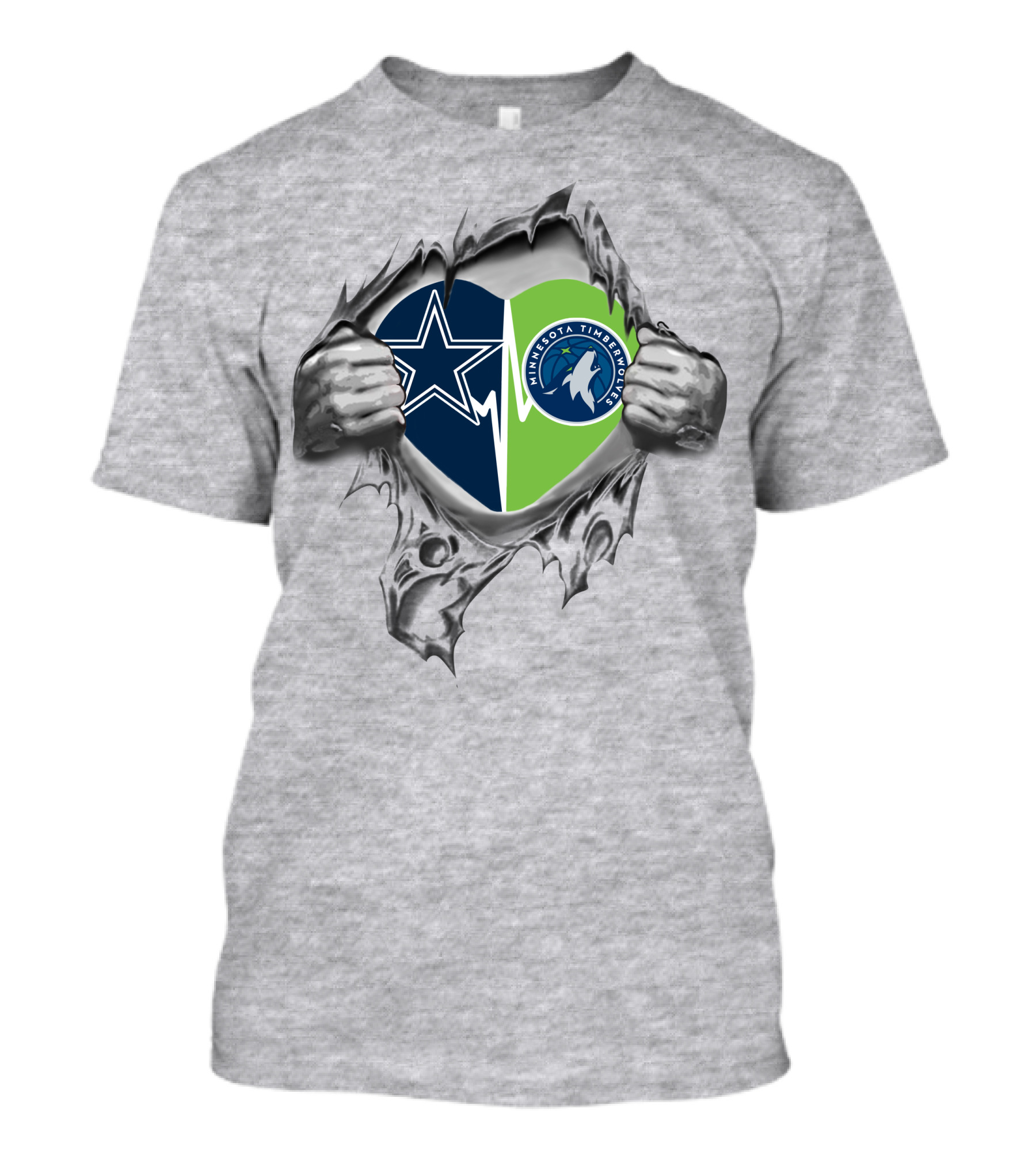 Cowboys Minnesota Timberwolves Heart Logo Tear T-Shirt