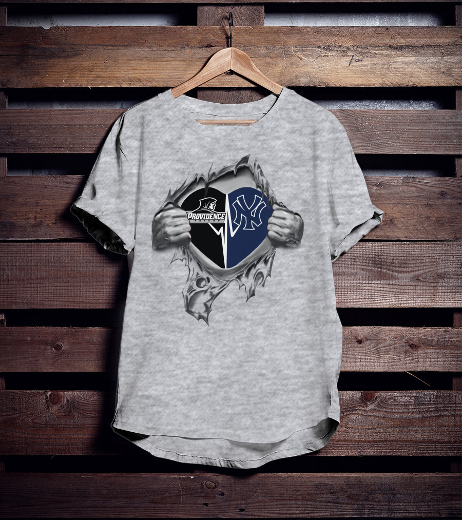 Yankees Providence Friars Heart Torn Open T-Shirt