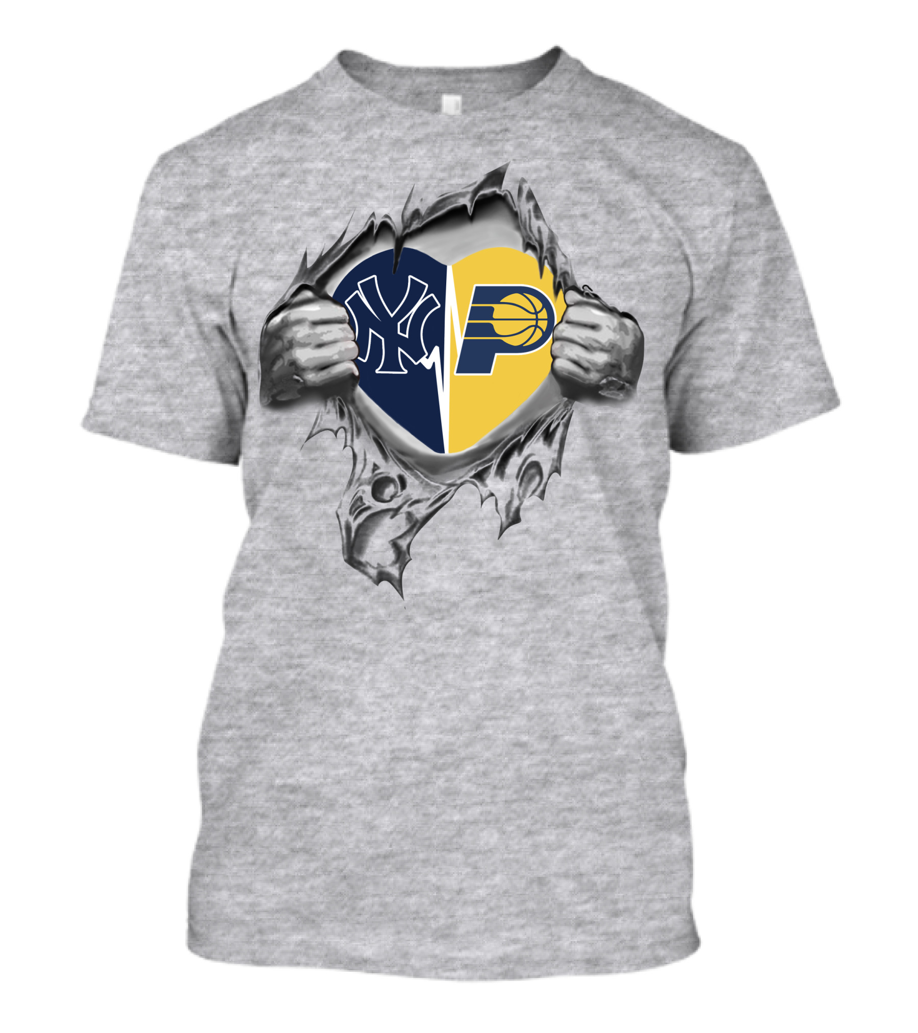 Yankees Pacers Heart Rip T-Shirt