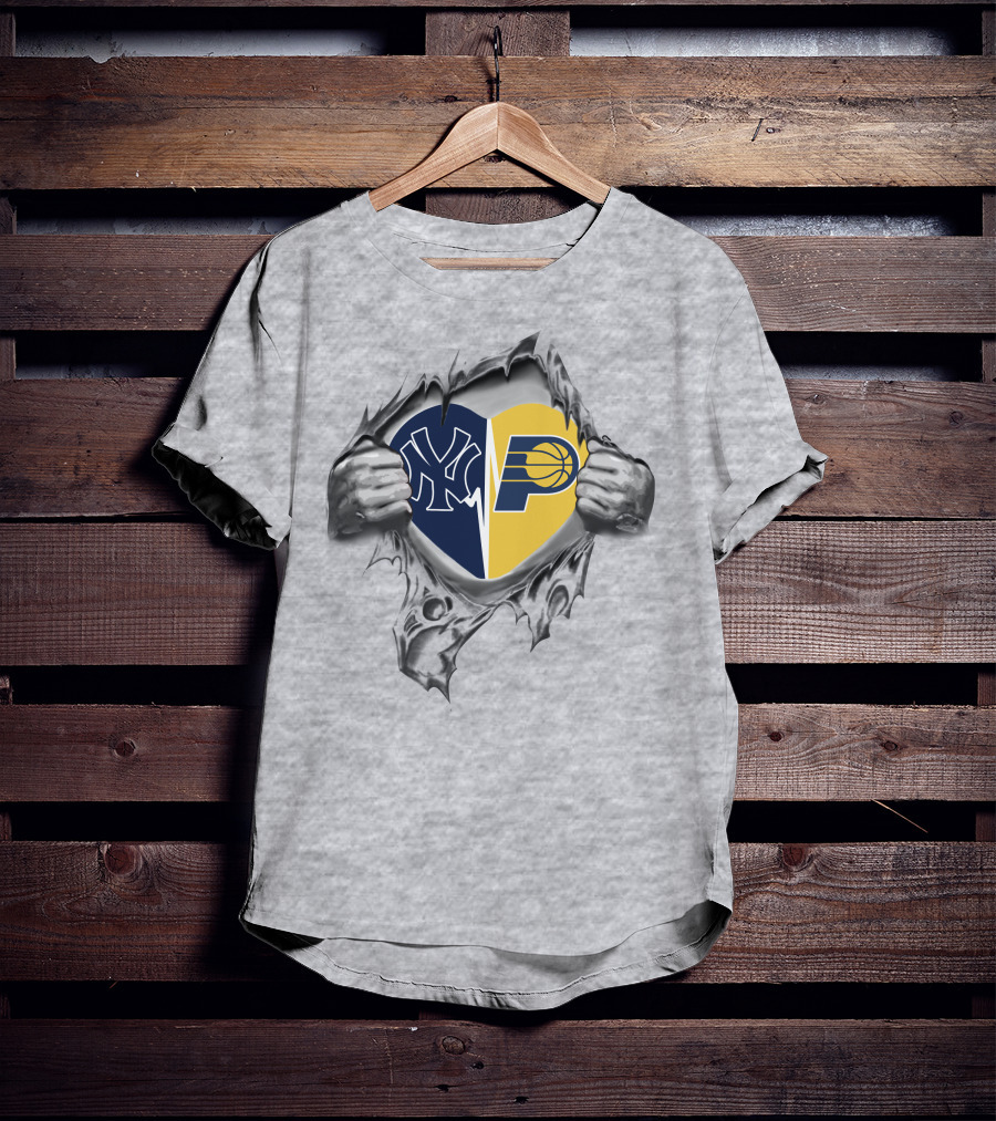 Yankees Pacers Heart Rip T-Shirt