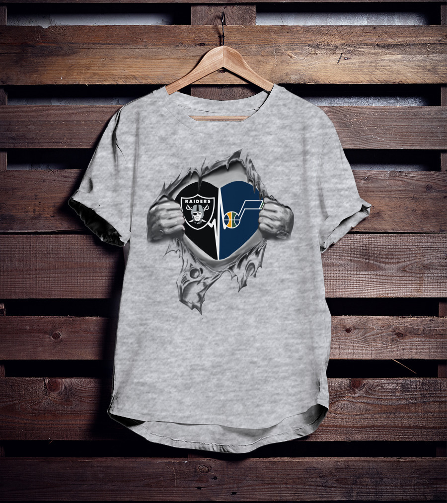 Raiders Utah Jazz Heartbeat Passion T-Shirt