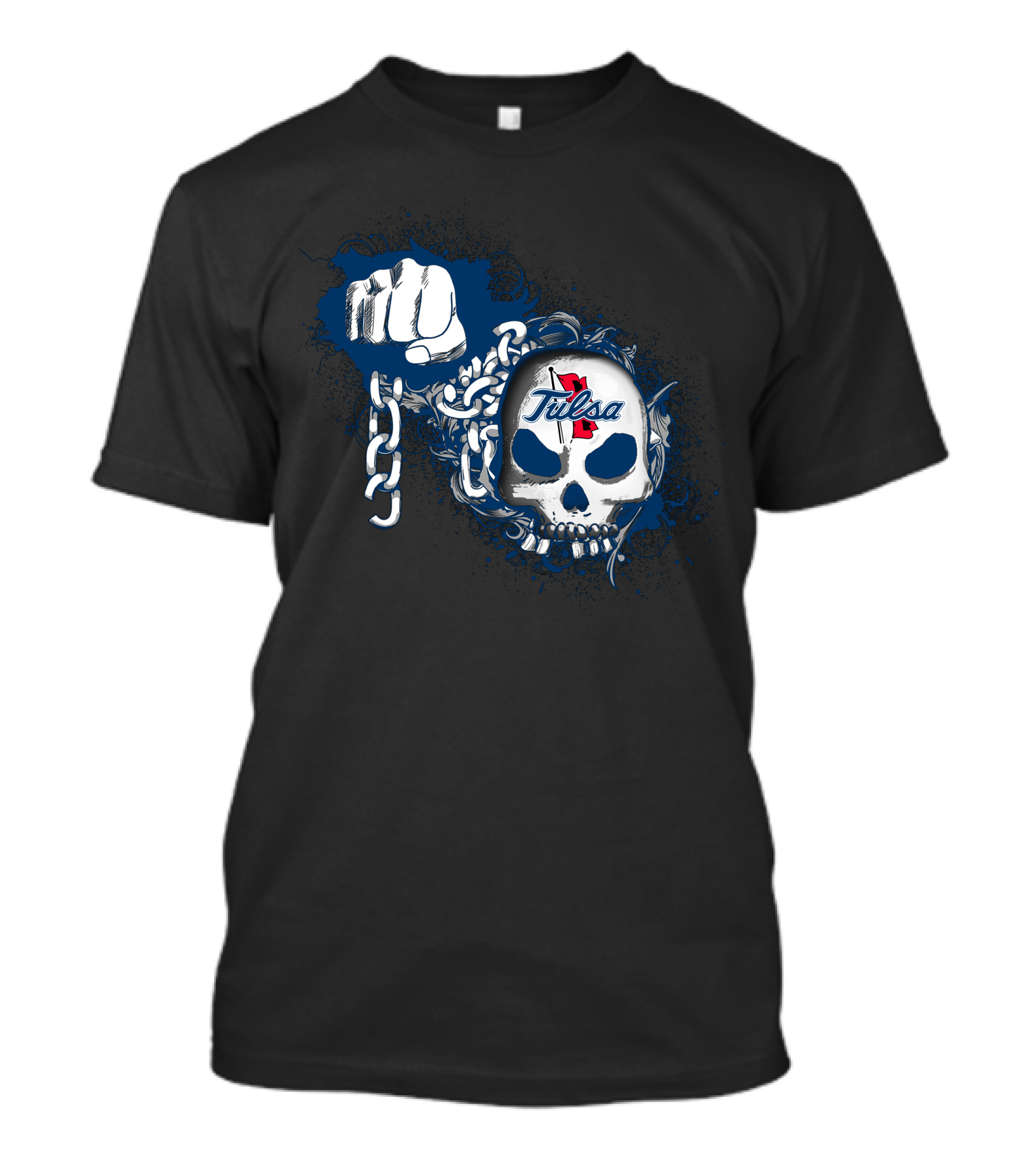 Tulsa Skull Fist And Chains T-Shirt