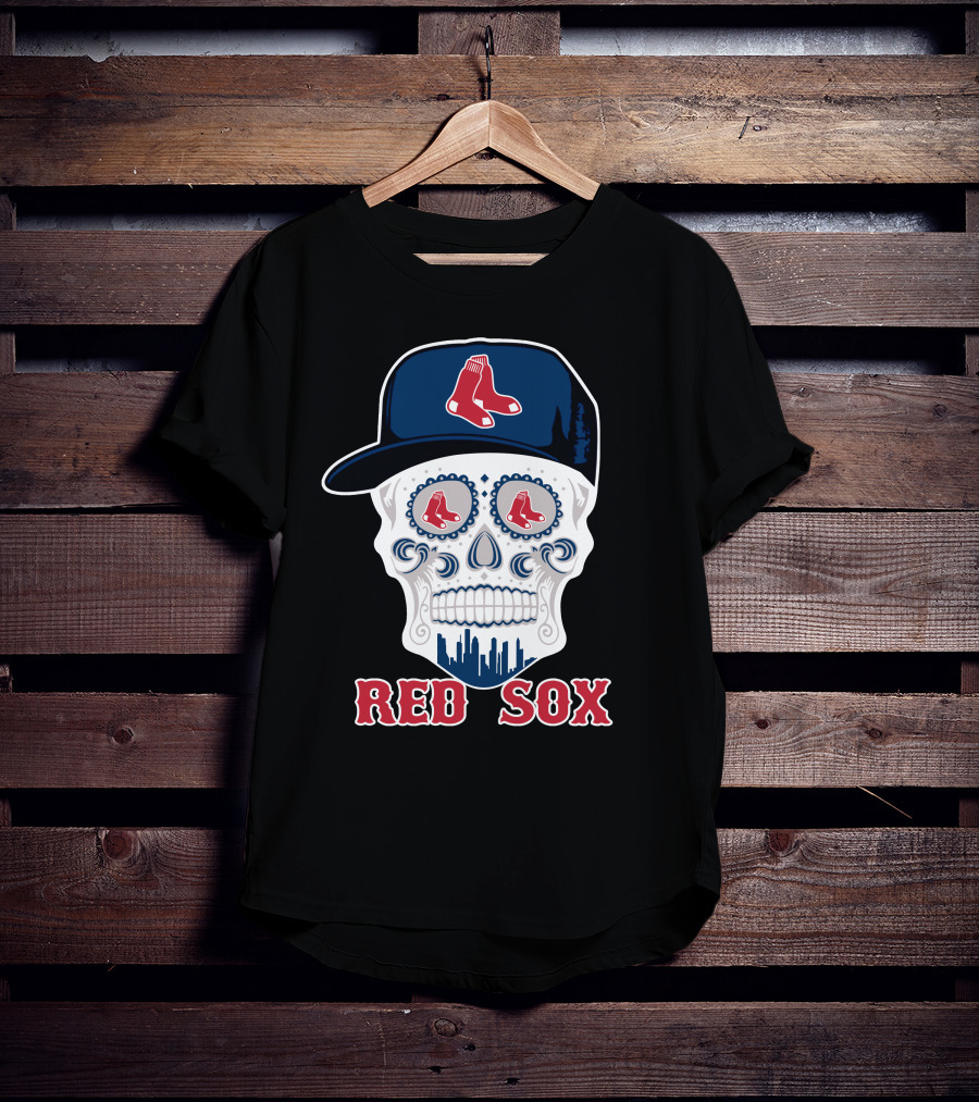 Boston Red Sox Skull With Hat T-Shirt