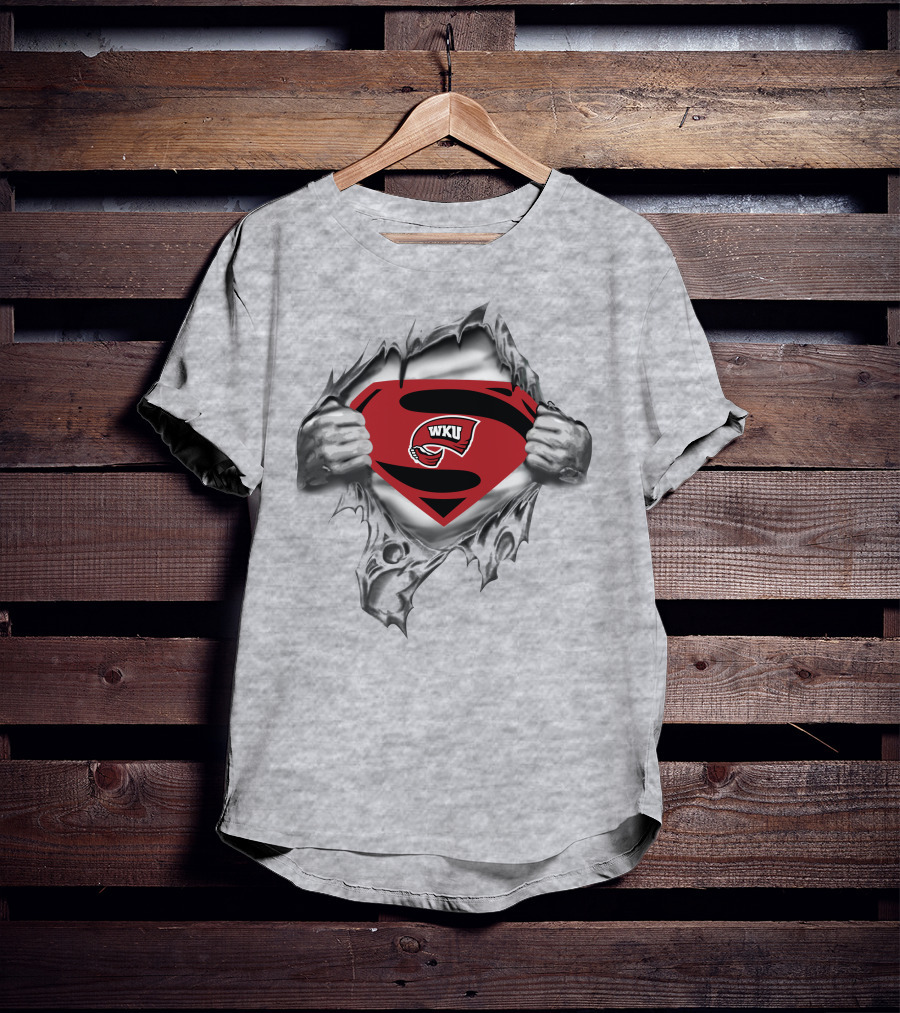 Wku Western Kentucky Hilltoppers Superman Logo Tear T-Shirt