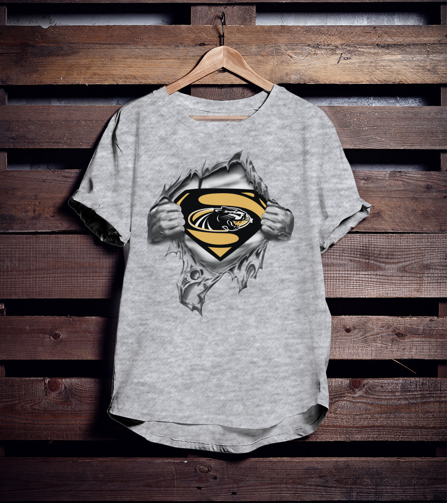 Milwaukee Panthers Superman Logo Silver Panther T-Shirt