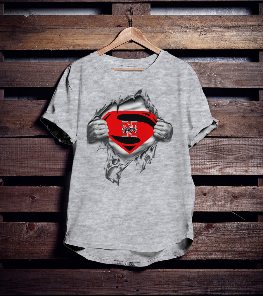 Superman Nebraska Cornhuskers 282 Emblem Strength T-Shirt