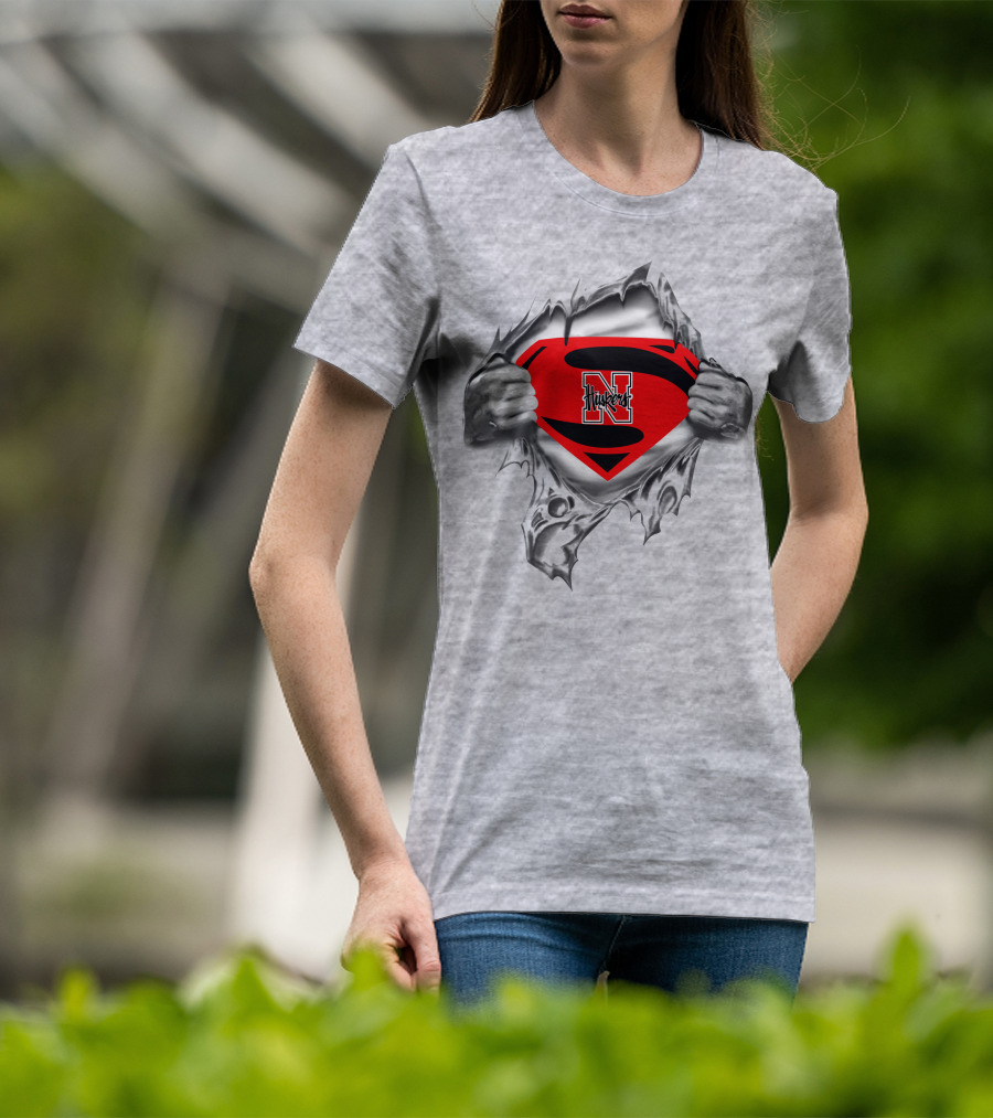 Superman Nebraska Cornhuskers 282 Emblem Strength T-Shirt