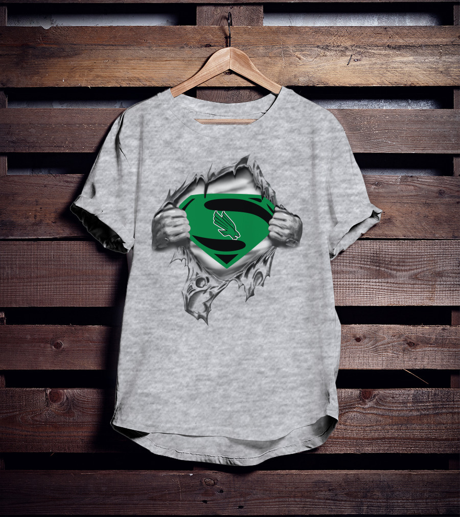 North Texas Mean Green Superman Logo Eagle T-Shirt