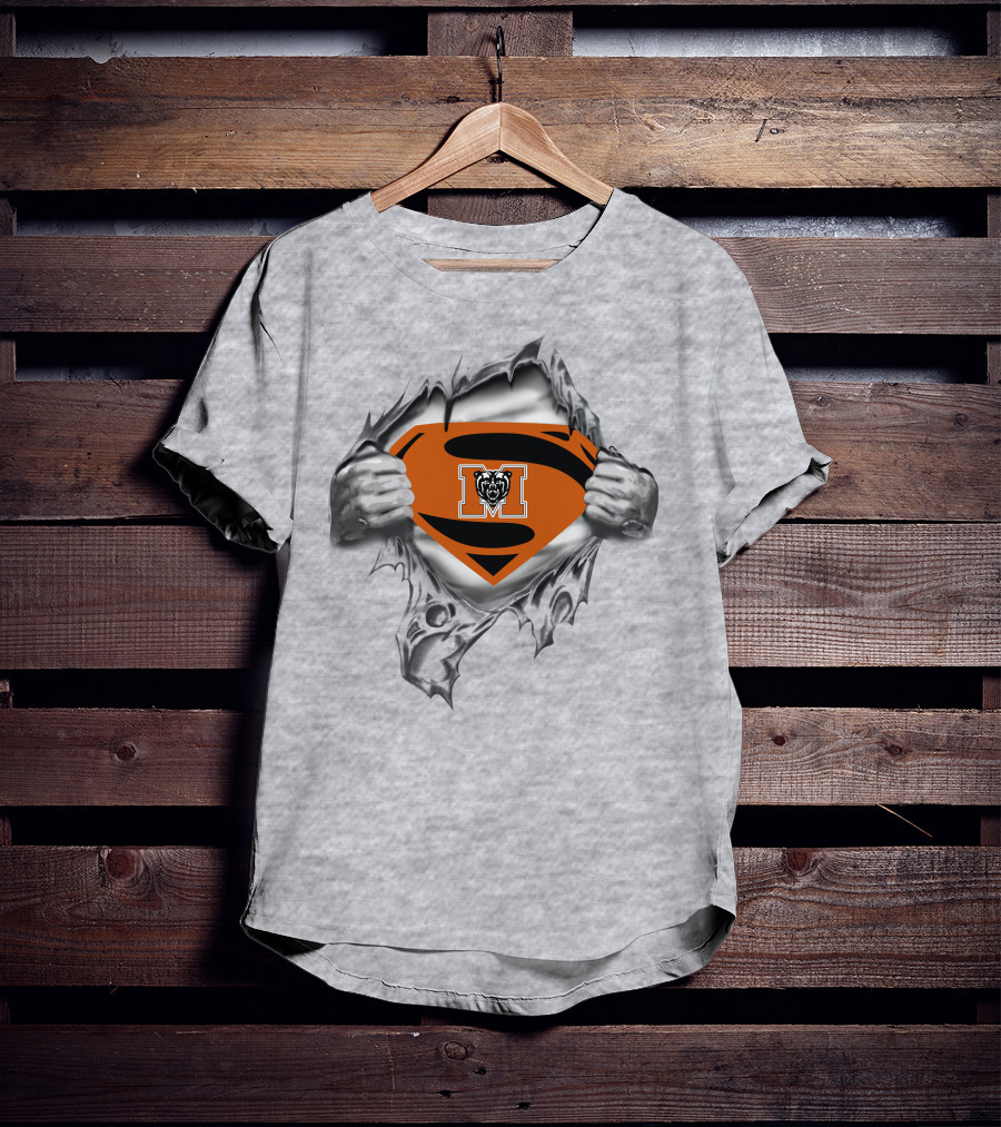 Mercer Bears Superman Logo Emblem With Iconic M And Bear T-Shirt
