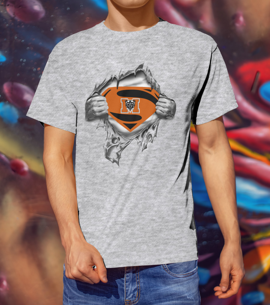 Mercer Bears Superman Logo Emblem With Iconic M And Bear T-Shirt