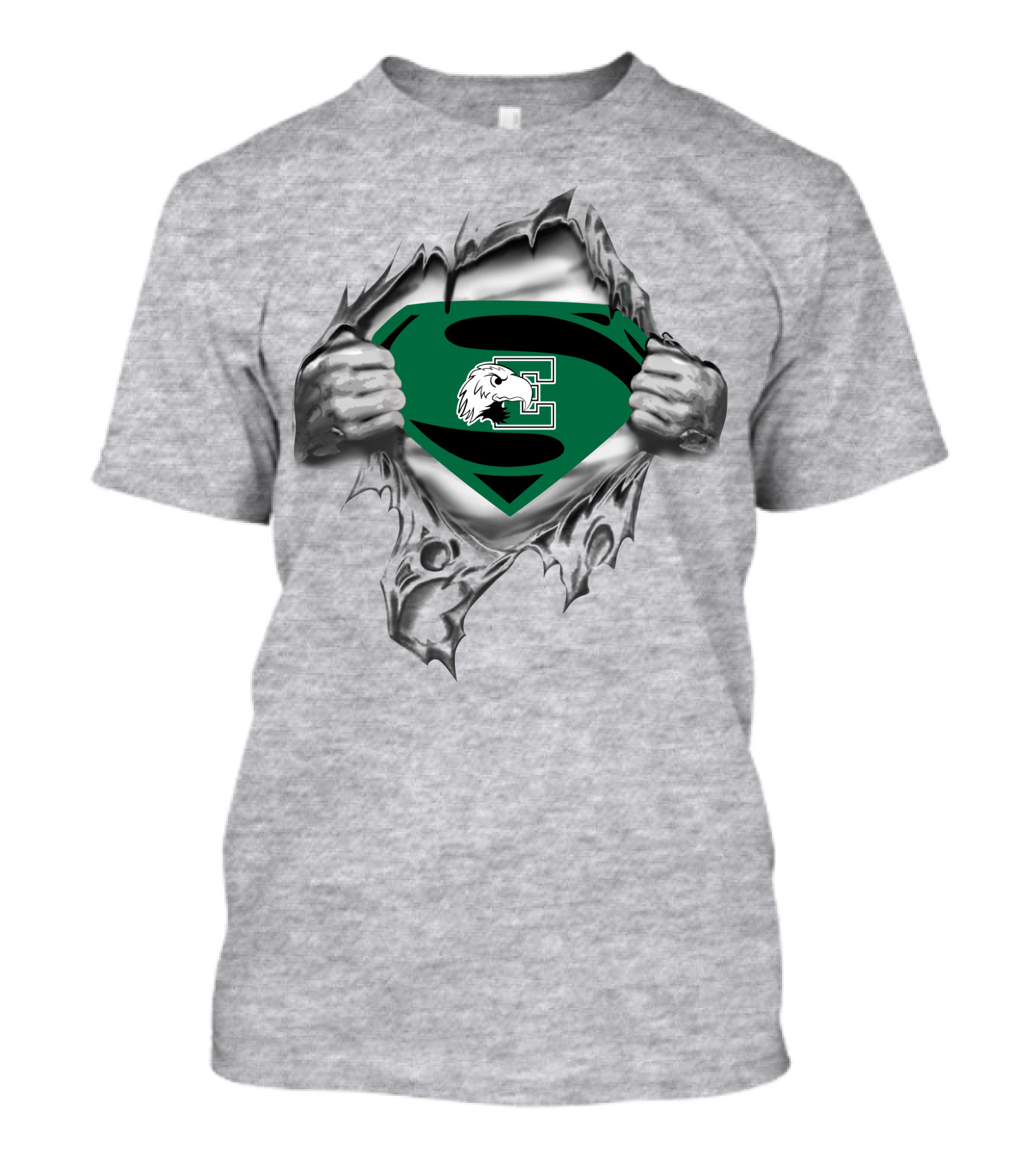 Eastern Michigan Eagles Superman Logo Rip T-Shirt
