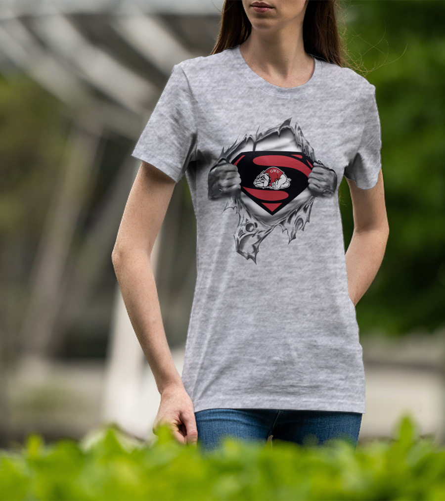 Gardner-Webb Bulldogs Gwc Superman Logo With Bulldog T-Shirt