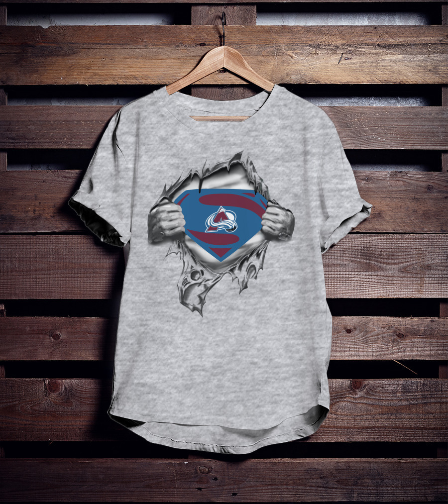 Colorado Avalanche Superman Logo Unveiled Under Tear T-Shirt