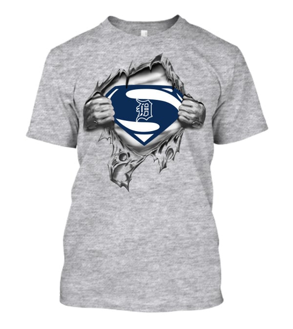 Detroit Tigers Superman Logo Rip T-Shirt