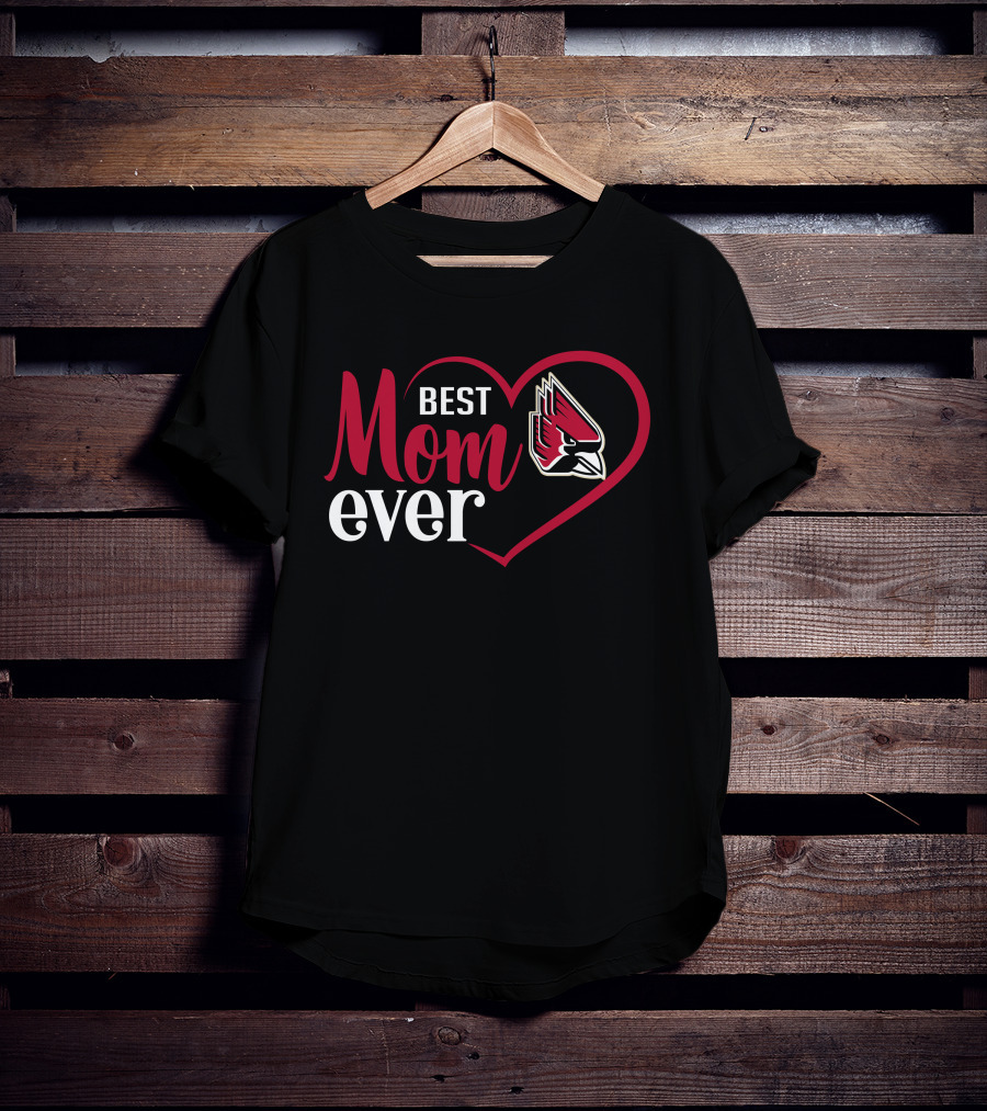 Ball State Cardinals Best Mom Ever Heart T-Shirt