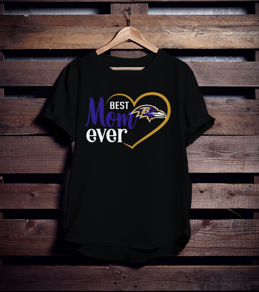 Best Mom Ever Baltimore Ravens Heart T-Shirt