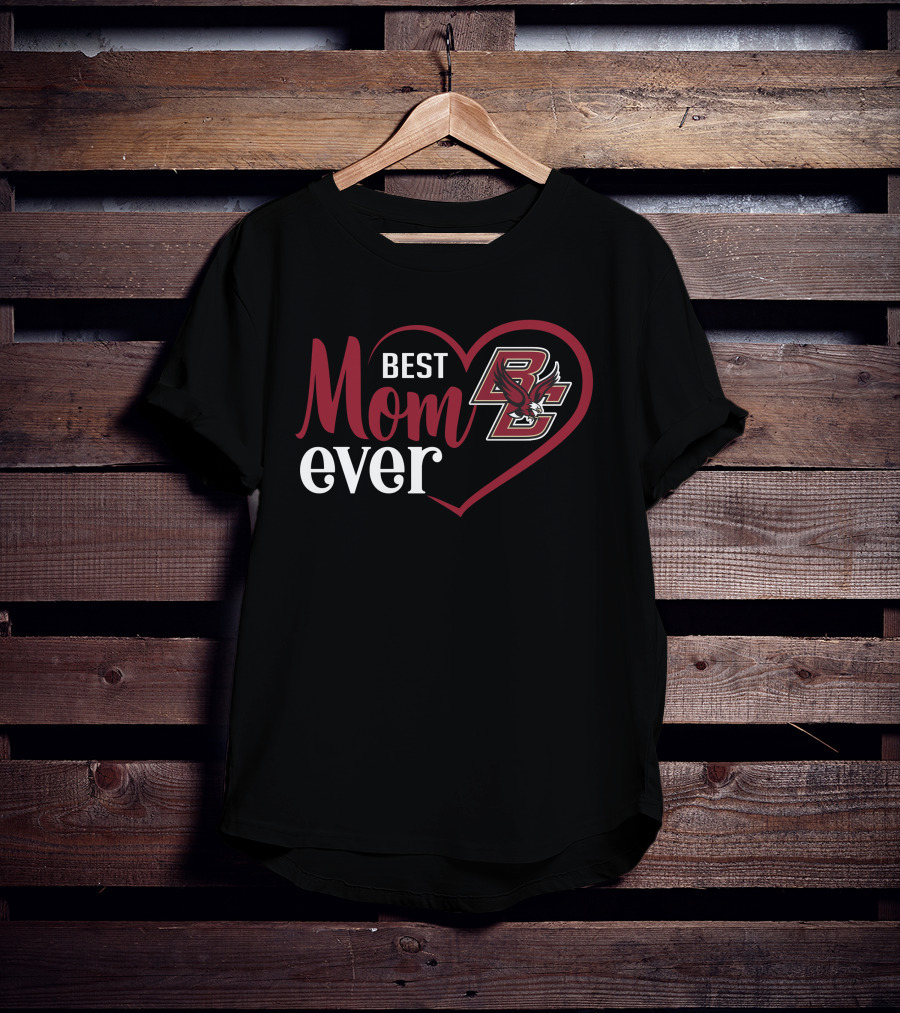 Best Mom Ever Boston College Eagles Bc Logo Heart T-Shirt